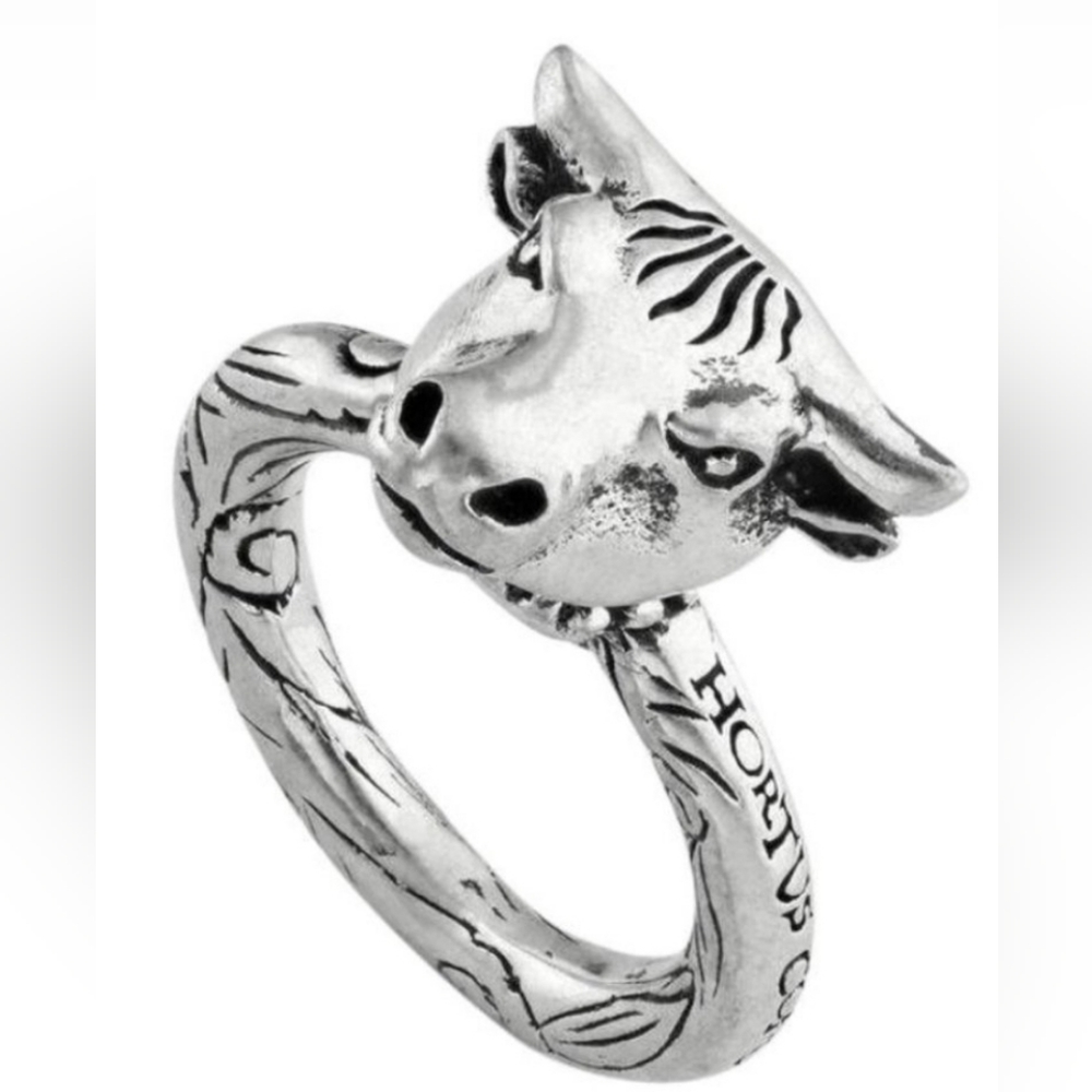 Gucci Anger Forest Bulls head ring, size 11 sterling silver